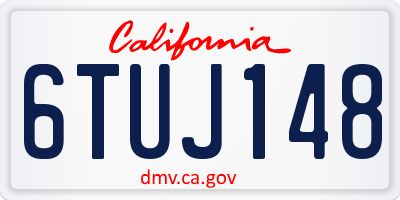 CA license plate 6TUJ148