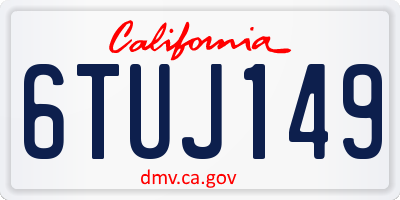 CA license plate 6TUJ149