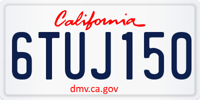 CA license plate 6TUJ150