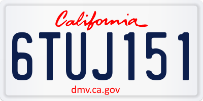 CA license plate 6TUJ151