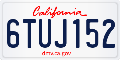 CA license plate 6TUJ152