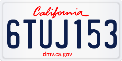 CA license plate 6TUJ153