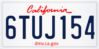 CA license plate 6TUJ154