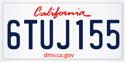 CA license plate 6TUJ155