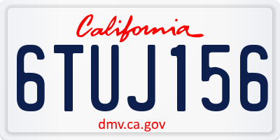 CA license plate 6TUJ156