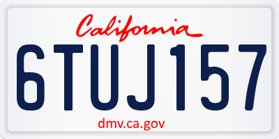 CA license plate 6TUJ157