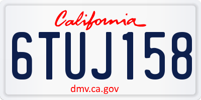 CA license plate 6TUJ158