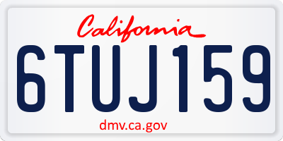 CA license plate 6TUJ159