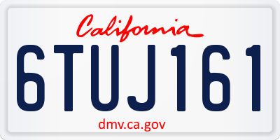 CA license plate 6TUJ161