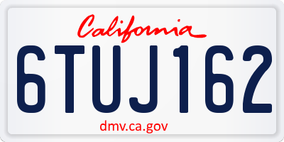 CA license plate 6TUJ162