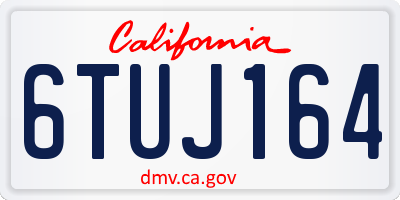 CA license plate 6TUJ164