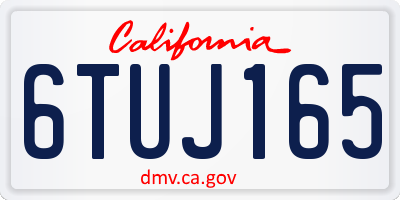 CA license plate 6TUJ165