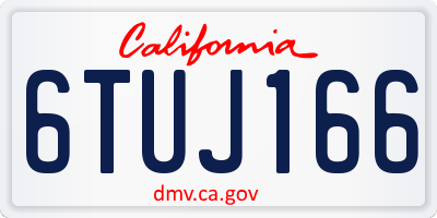 CA license plate 6TUJ166