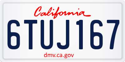 CA license plate 6TUJ167