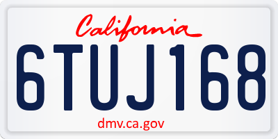 CA license plate 6TUJ168