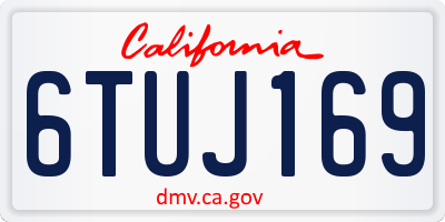 CA license plate 6TUJ169