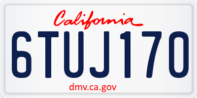 CA license plate 6TUJ170