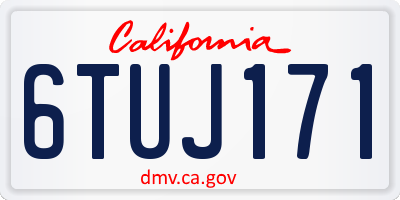 CA license plate 6TUJ171