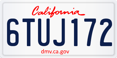 CA license plate 6TUJ172