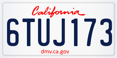 CA license plate 6TUJ173