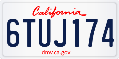 CA license plate 6TUJ174