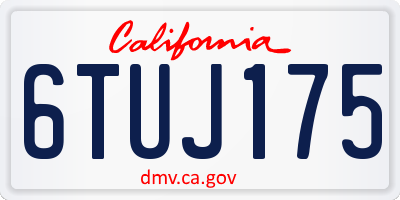 CA license plate 6TUJ175