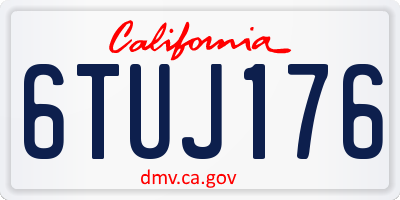 CA license plate 6TUJ176