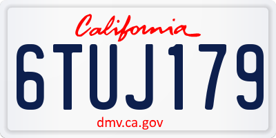 CA license plate 6TUJ179