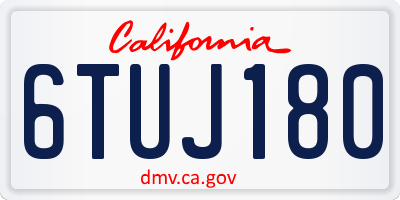 CA license plate 6TUJ180