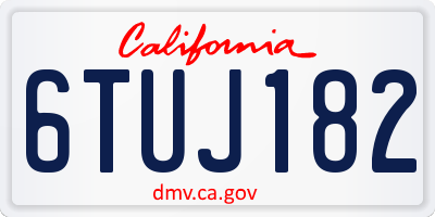 CA license plate 6TUJ182