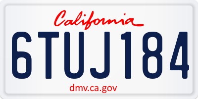 CA license plate 6TUJ184