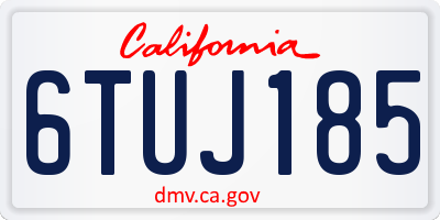 CA license plate 6TUJ185