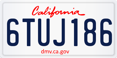 CA license plate 6TUJ186