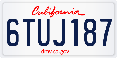 CA license plate 6TUJ187