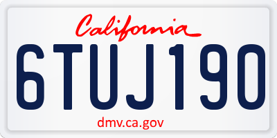 CA license plate 6TUJ190