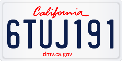 CA license plate 6TUJ191