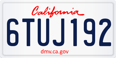 CA license plate 6TUJ192