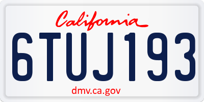 CA license plate 6TUJ193