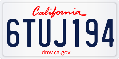 CA license plate 6TUJ194