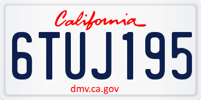 CA license plate 6TUJ195