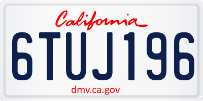 CA license plate 6TUJ196