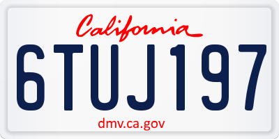 CA license plate 6TUJ197