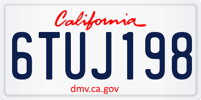 CA license plate 6TUJ198