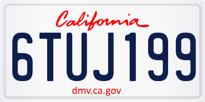 CA license plate 6TUJ199