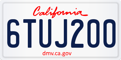 CA license plate 6TUJ200