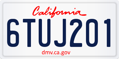 CA license plate 6TUJ201