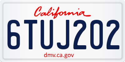 CA license plate 6TUJ202