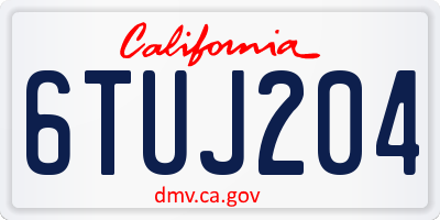 CA license plate 6TUJ204