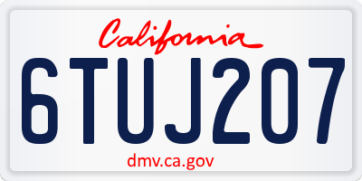 CA license plate 6TUJ207