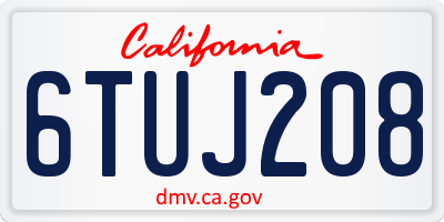 CA license plate 6TUJ208